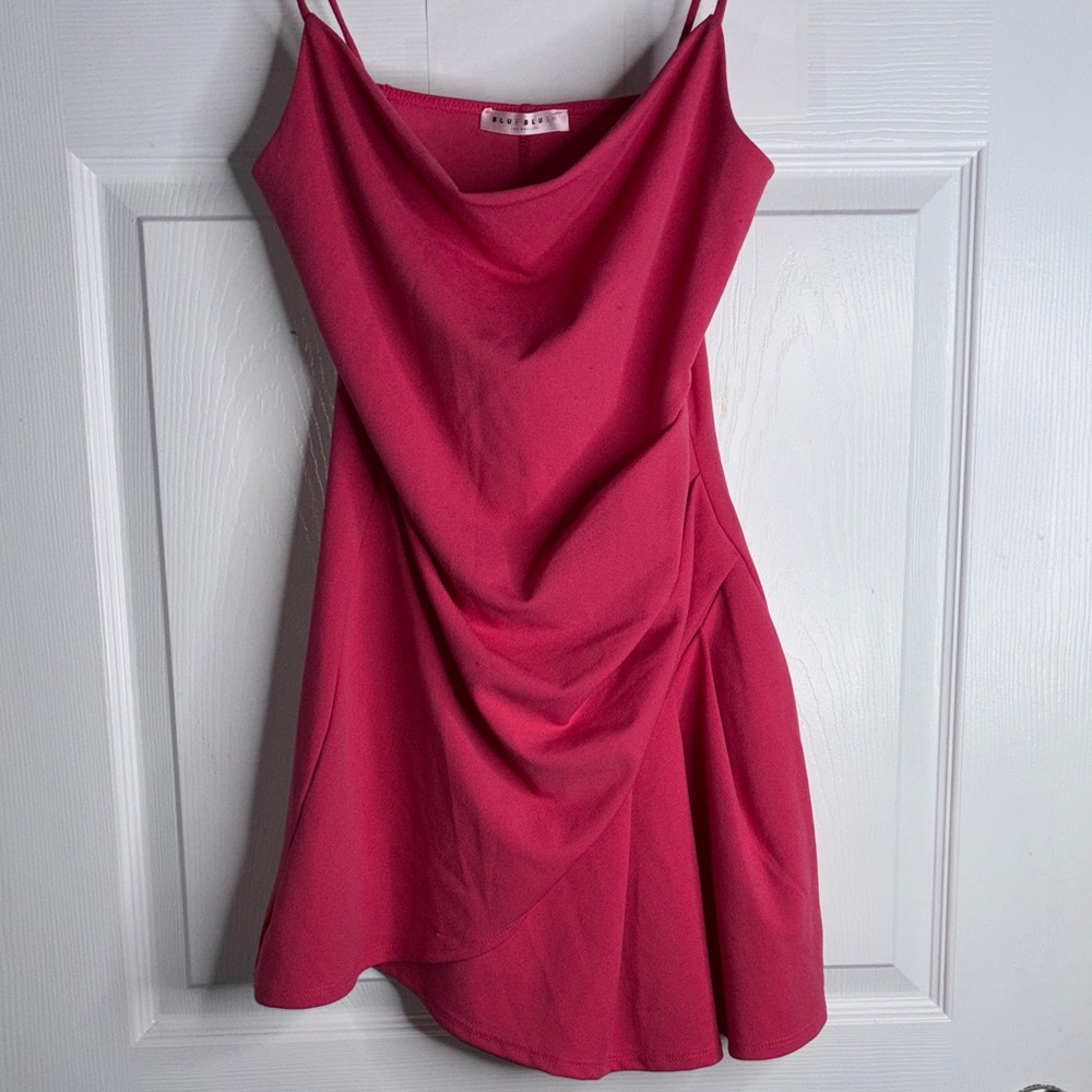 Blue Blush Fuchsia Cowl Neck dress